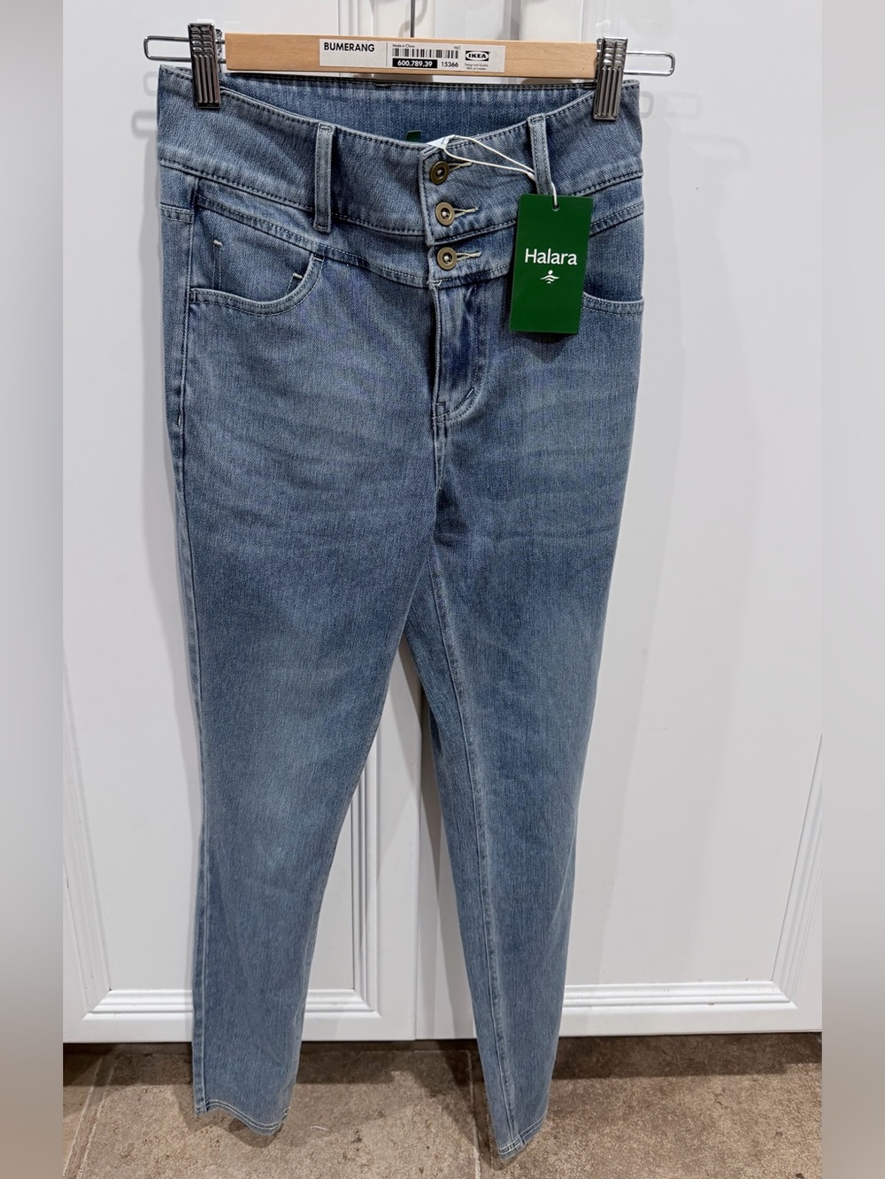 HALARA Light Blue High-Rise Slim Jeans